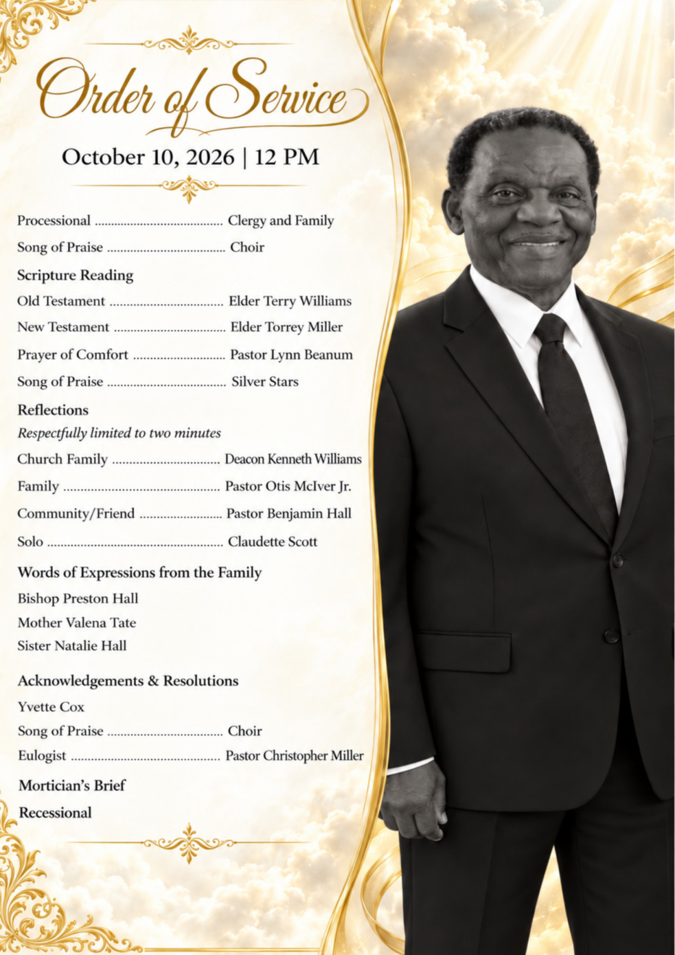 Original memorial program page 2
